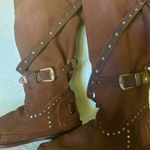 Karma of Charme Brown Leather Tall Boots EUR 41 Womens Size 9 ½ Free People
